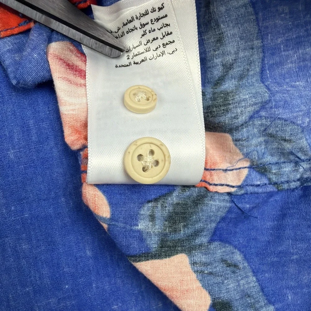 28 Palms Hawaiian Button Up Shirt Mens 3XL Blue Tropical Resort Casual Travel